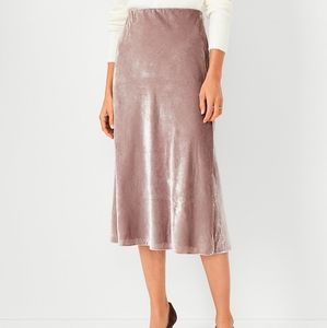 Ann Taylor Velvet Pull on Slip Skirt